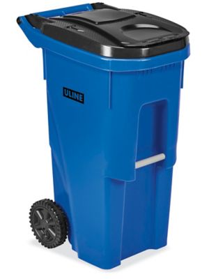 ULINE Trash Can with Wheels - 95 Gallon, Blue - H-7938BLU