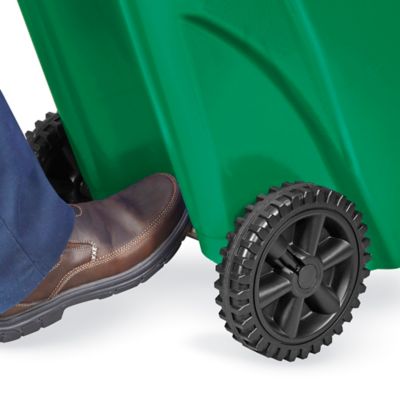 Uline Trash Can with Wheels - 95 Gallon, Green
