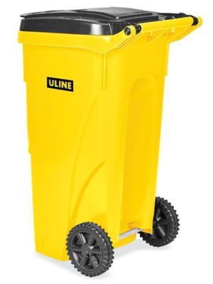 Uline Trash Can with Wheels - 35 Gallon, Green H-4202G - Uline