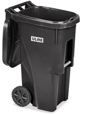 ULINE Trash Can with Wheels - 35 Gallon, Green - H-4202G