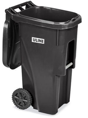 Uline Trash Can with Wheels - 35 Gallon, Green H-4202G - Uline