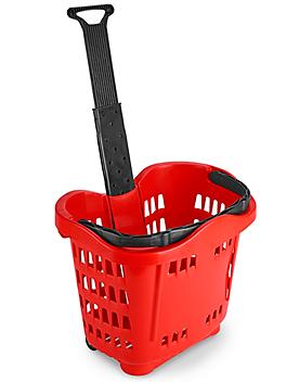 Rolling Shopping Basket - Red H-4204R