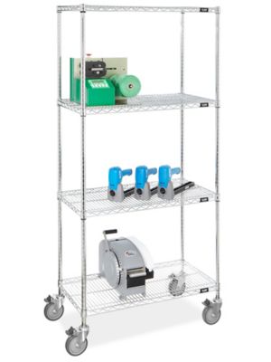 Chrome Mobile Shelving - 36 x 18 x 78" H-4254