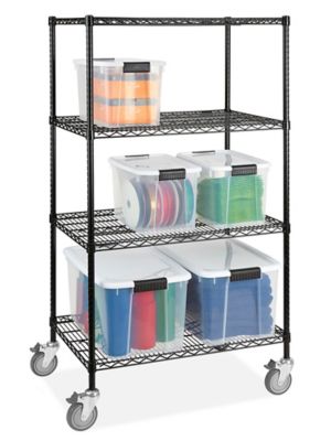  Black Mobile Shelving - 36 x 24 x 78"