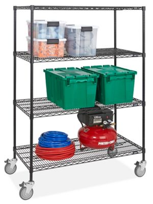 Black Mobile Shelving - 48 x 24 x 78" H-4257BL