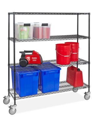Black Mobile Shelving - 60 x 24 x 78" H-4258BL