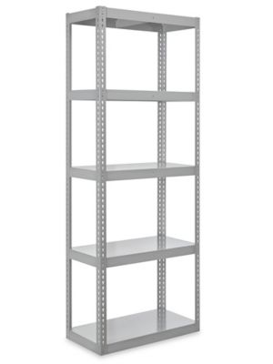 Muscle Rack 36W x 18D x 60H, 5-Tier Steel Shelving; 800 lbs. Capacity  per Shelf; Silver/Black