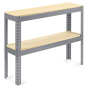 Two-Shelf Wide Span Storage Rack - Particle Board, 48 x 12 x 36" H-4273