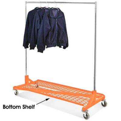 Folding Bottom Shelf for 4' Quality Fabricators¨ Heavy Duty Z Rack -  ClothesRacks