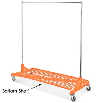 Folding Bottom Shelf for 4' Quality Fabricators¨ Heavy Duty Z Rack -  ClothesRacks