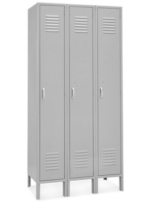 Uline Single Tier Lockers - 3 Wide, Unassembled, 36" Wide, 18" Deep