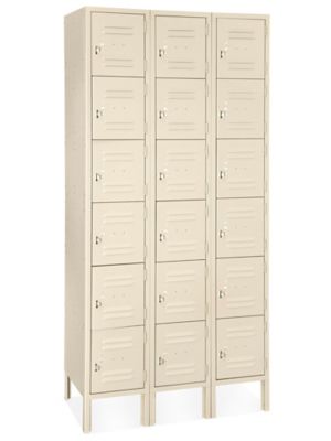 Uline Six Tier Lockers - 3 Wide, Unassembled, 36" Wide, 18" Deep, Tan H-4291T