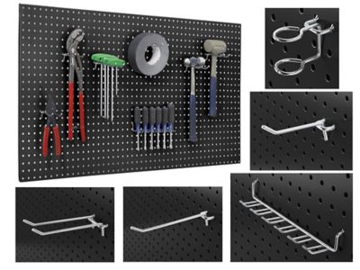Steel Pegboard Starter Kit 48 x 24", Black H4292BL Uline