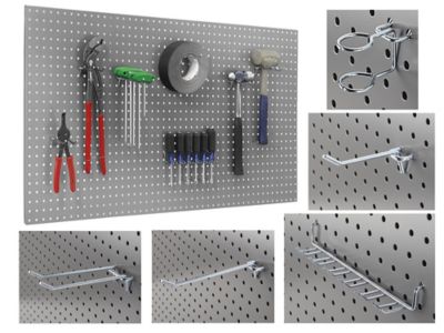 Steel Pegboard Starter Kit - 48 x 24", Gray H-4292GR