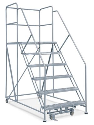 Escalera plegable con amplia plataforma de trabajo PL6 6 Peldaños - Alevan