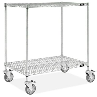 Chrome Heavy-Duty Wire Cart - 72 x 24 x 41, 3 Shelf H-1758 - Uline