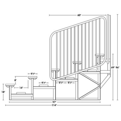 Aluminum Bleachers - 15', 5 Rows H-4408 - Uline