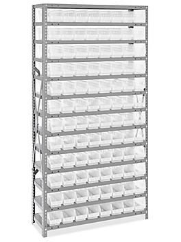 Shelf Bin Organizer - 36 x 12 x 75" with 4 x 12 x 4" Clear Bins H-4425