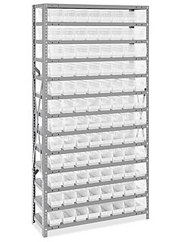 Shelf Bin Organizer - 36 x 18 x 75" with 4 x 18 x 4" Clear Bins H-4427