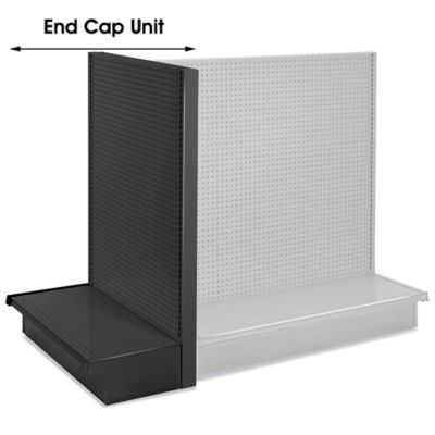 Single-Sided End Cap Gondola Unit - 36 x 19 x 54", Black H-4441BL