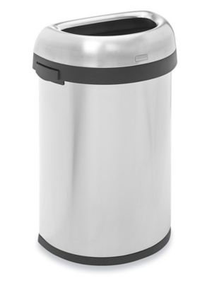 simplehuman® Open Top Stainless Steel Trash Can - Half Round, 16