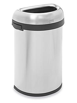 simplehuman&reg; Open Top Stainless Steel Trash Can - Half Round, 16 Gallon H-4454