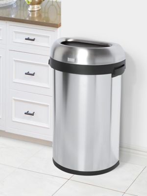 simplehuman® Open Top Stainless Steel Trash Can - Half-Round, 16