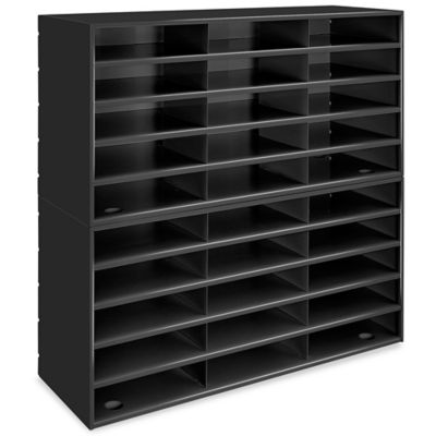 Mail Sorter Steel, 30 Compartment, Black H4468BL Uline