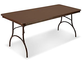 ABS Plastic Folding Table - 72 x 30 x 29", Brown H-4516BR
