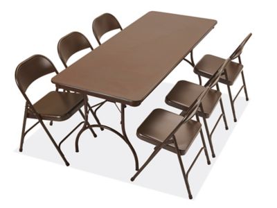 Table pliante en plastique ABS 72 x 30 x 29 po brun