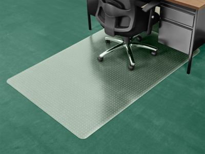 Plush Carpet Chair Mat with Lip - 36 x 48, Clear - ULINE - H-3366