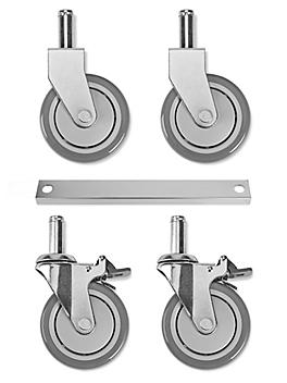 Rigid/Swivel Casters for 18" Wire Cart - Set of 4 H-4561