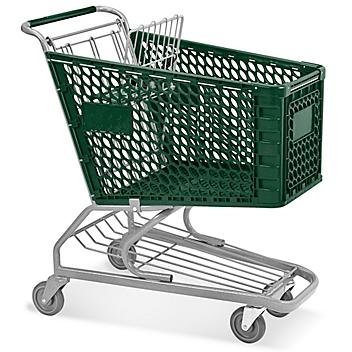 Large Plastic Shopping Cart - Green H-4569G
