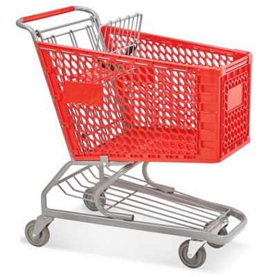 Large Plastic Shopping Cart - Red