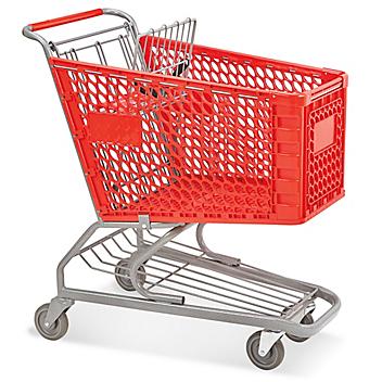 Large Plastic Shopping Cart - Red H-4569R