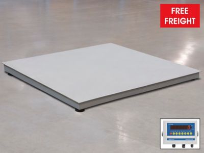 Stainless Steel Low Profile Floor Scale - 4 x 4', 5,000 lbs x 1 lb H-4602