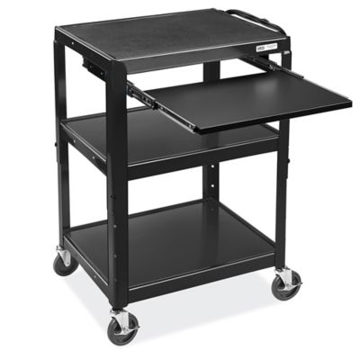 Rubbermaid® Black Utility Cart with Drawer - 44 x 26 x 33 H-2475 - Uline