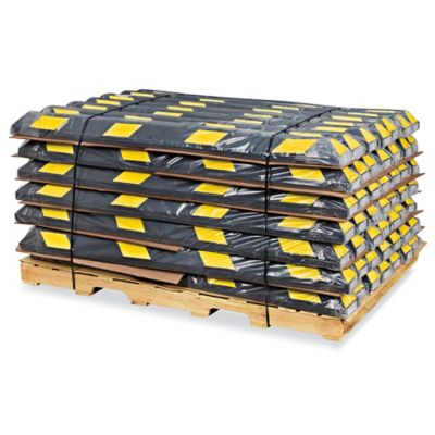 Parking Stop Skid Lot - 6', Rubber, Black/Yellow H-4608B/Y-S