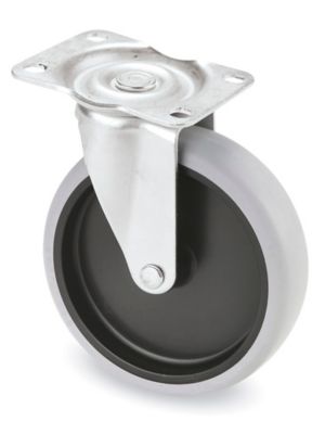 Non-Marking Rubber Caster - Swivel, 5 x 15/16" H-4652S