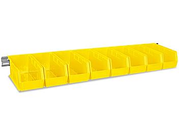 Wall Mount Single Rail - 48 x 3" with 11 x 5 1/2 x 5" Yellow Bins H-4684Y