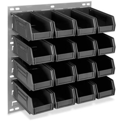 WerkWeit Plastic Wall Mounted Storage Rack, 30 Pieces, Black