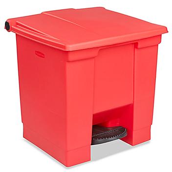 Rubbermaid&reg; Step-On Trash Can - 8 Gallon, Red H-4753R