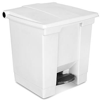 Rubbermaid&reg; Step-On Trash Can - 8 Gallon, White H-4753W