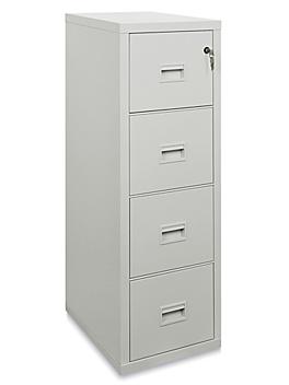Vertical Fire-Resistant File Cabinet - 4 Drawer, Light Gray H-4806GR