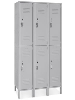 Uline Double Tier Lockers - 3 Wide, Unassembled, 36" Wide, 12" Deep