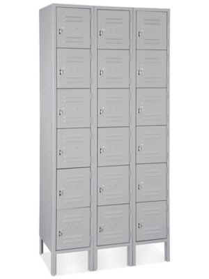  Uline Six Tier Lockers - 3 Wide, Unassembled, 36" Wide, 12" Deep