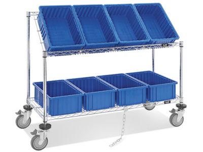 Wire Tilt Cart - 15 x 9 x 6" Blue Bins H-4818BLU