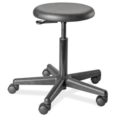 Shop Stool with Backrest - Metal with Adjustable Legs - ULINE - H-4828