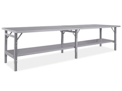 Steel Assembly Table with Bottom Shelf - 144 x 36" H-4839S