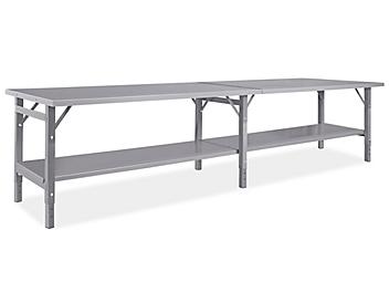 Steel Assembly Table with Bottom Shelf - 144 x 36" H-4839S